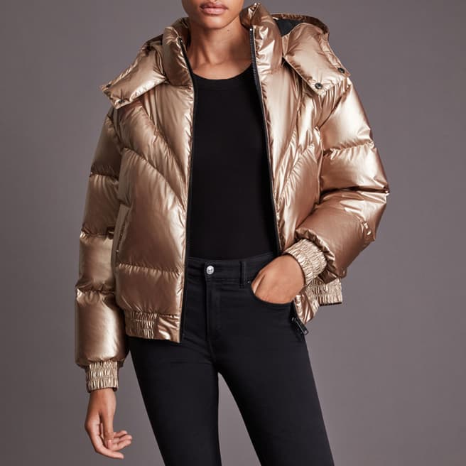 AllSaints Rose Mika Metallic Puffer Jacket