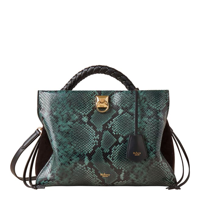 Mulberry Mulberry Green Black Iris Suede Python Bag