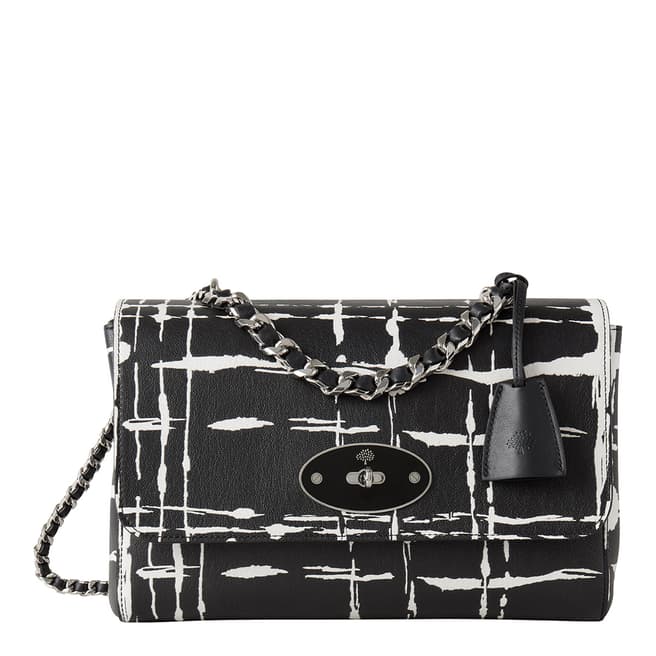 Mulberry Black-White Medium Lily Top Handle Bag