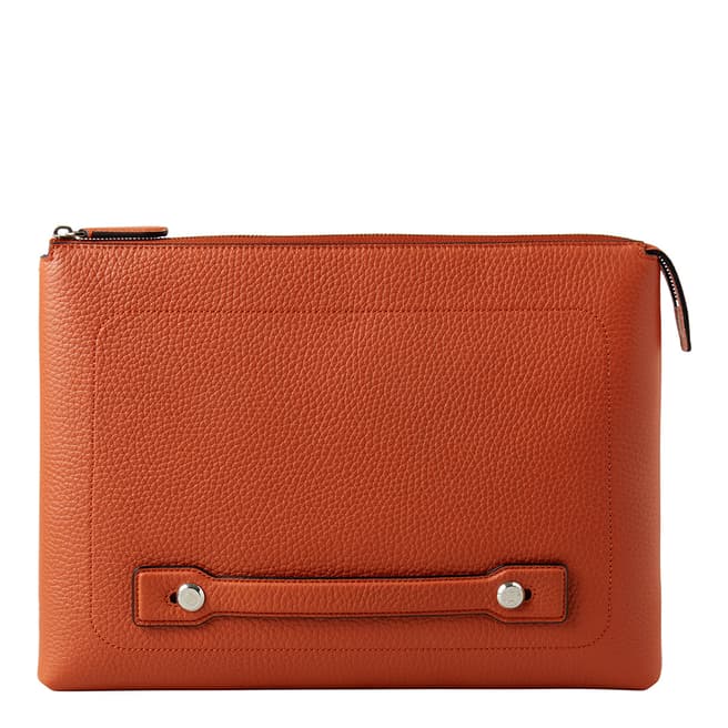 Mulberry Rust Orange City  Heavy Grain Leather Laptop Case