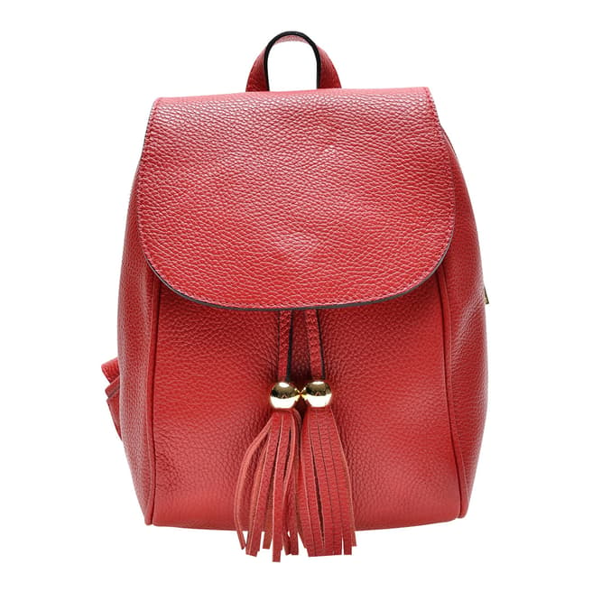 Renata Corsi Red Italian Leather Backpack