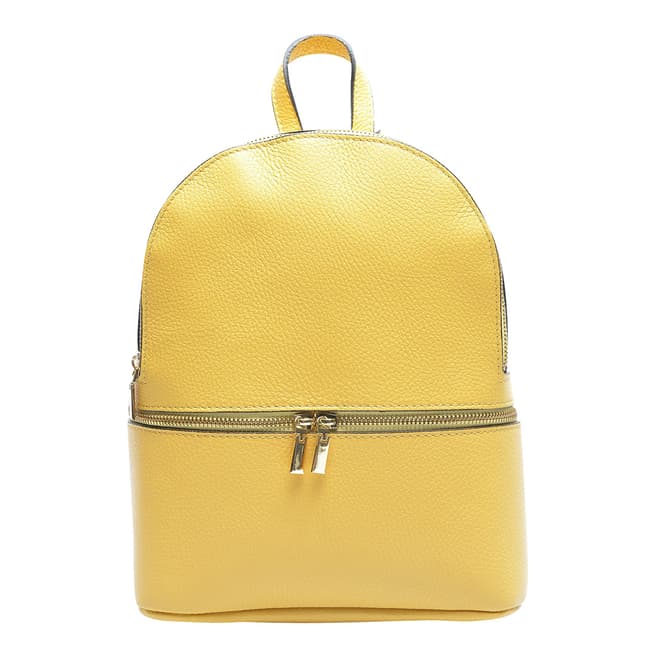 Carla Ferreri Yellow Italian Leather Backpack