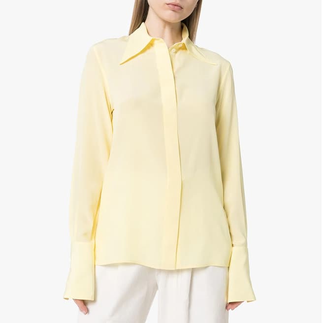 Victoria Beckham Yellow Silk 70'S Collar Shirt