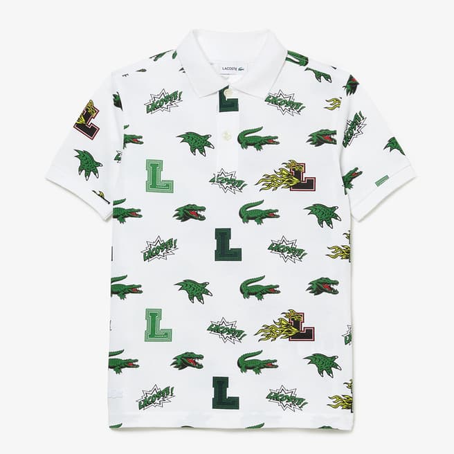 Lacoste Teen's Printed Cotton Blend Polo Shirt