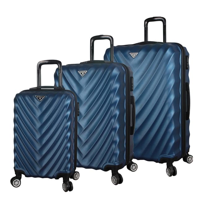 MyValice Dark Blue Cabin/Medium/Large Suitcase 3 Piece Set