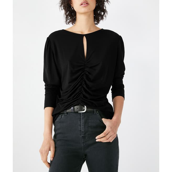 hush Black Samantha Ruched Jersey Top