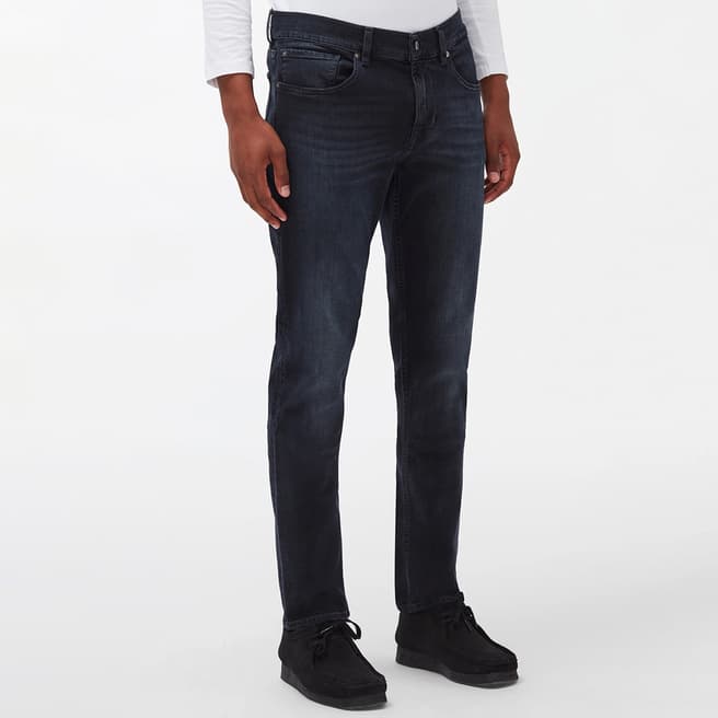 7 For All Mankind Dark Blue Slimmy Tapered Stretch Jeans