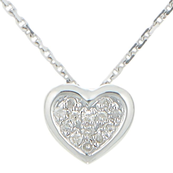 Diamond And Co Silver "Little Heart" Diamond Pendant Necklace