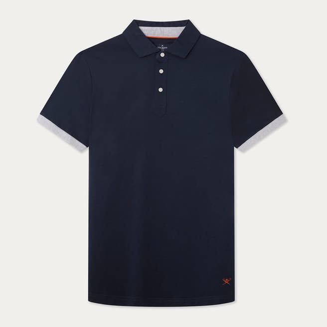 Hackett London Navy Contrast Trim Cotton Polo Shirt