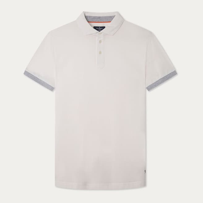 Hackett London White Contrast Trim Cotton Polo Shirt