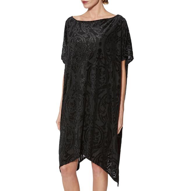 Gina Bacconi Black Oleta Elegant Kaftan Dress