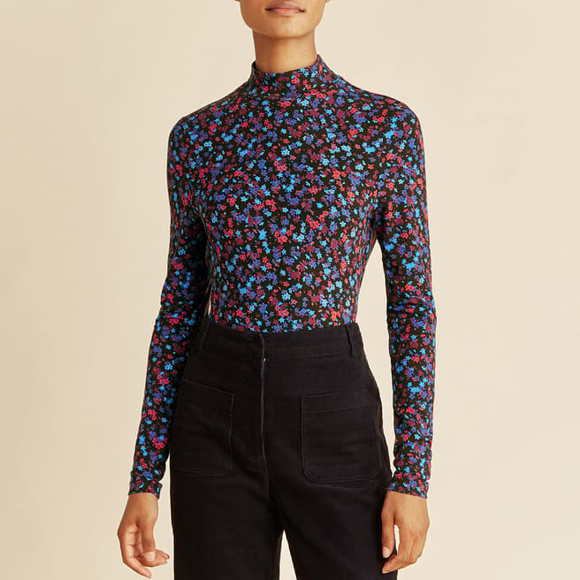 Albaray Multi Celia Floral Jersey Funnel Neck Top