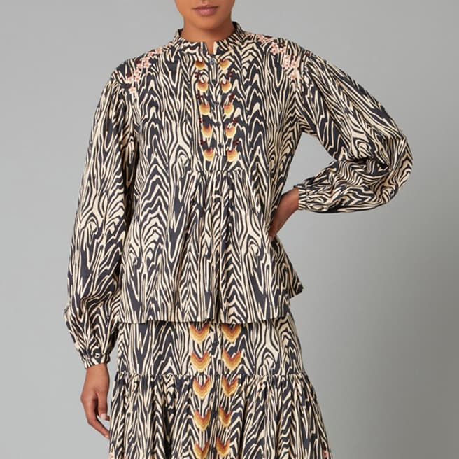 Temperley London Multi Valerie Print Cotton Top