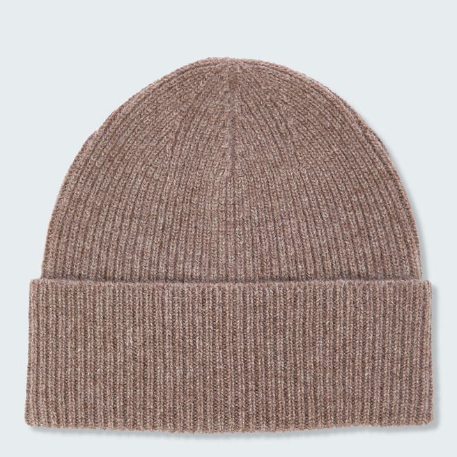 N°· Eleven Mushroom Cashmere Ribbed Beanie