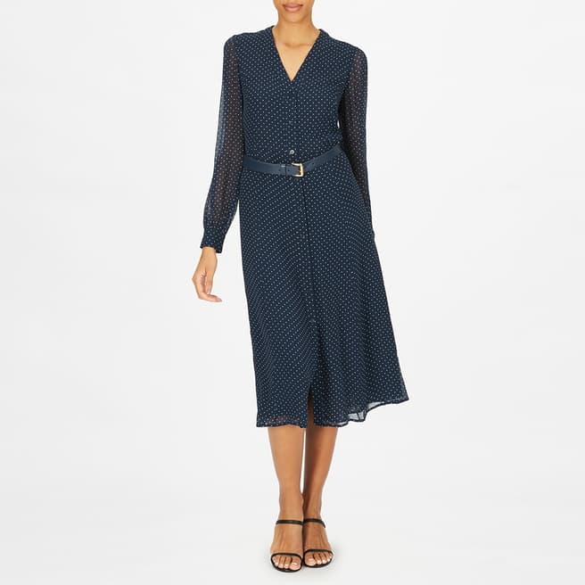 Michael Kors Blue Perfection Dots Midi Dress