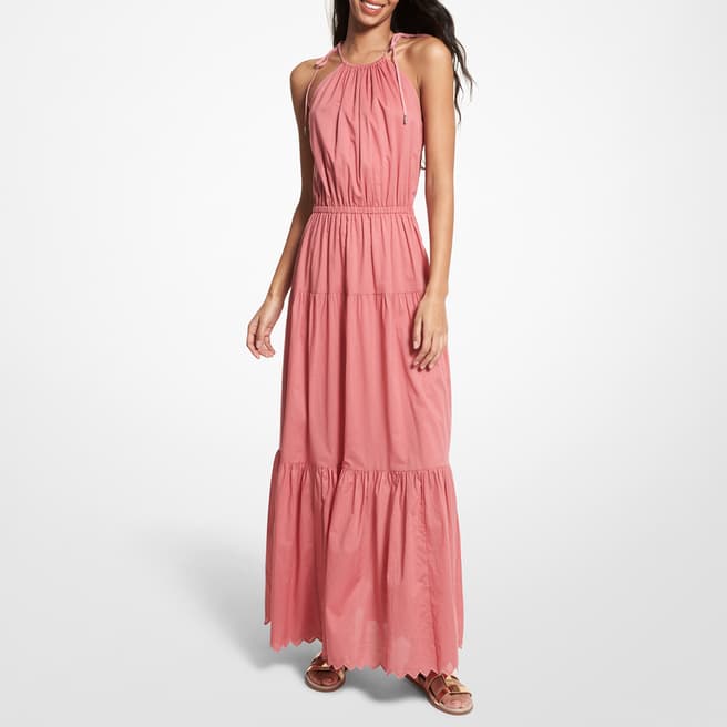 Michael Kors Pink Cotton Lawn Halter Dress