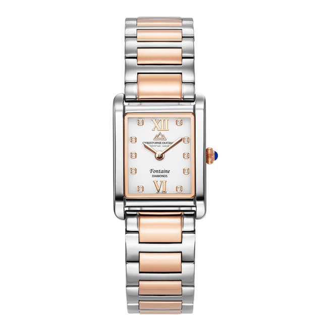 Christophe-Duchamp Women's Fontaine Silver & Rose Gold Watch 21mm