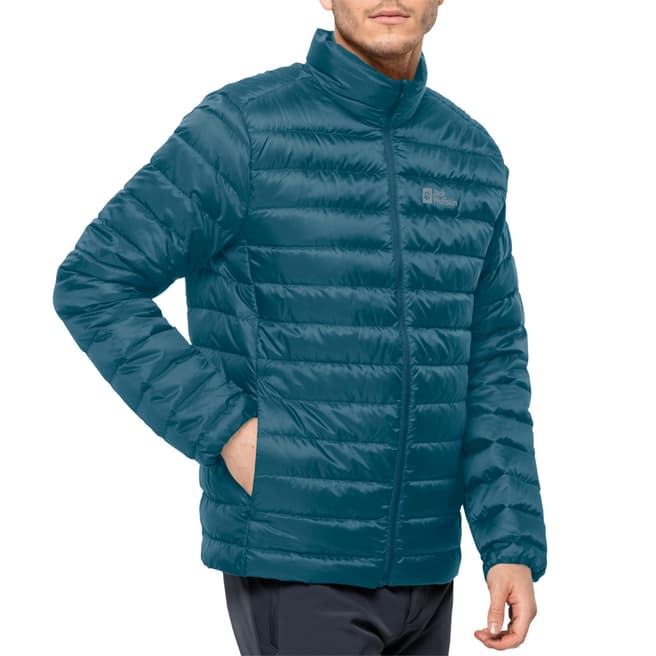 Jack Wolfskin Blue Pack And Go Down Weather Resist Jacket