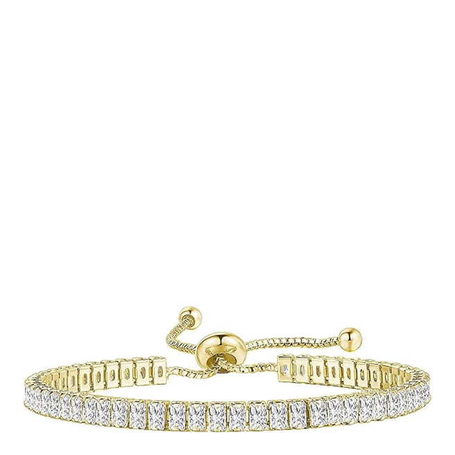 Liv Oliver 18K Gold Emerald Cut Adjustable Tennis Bracelet