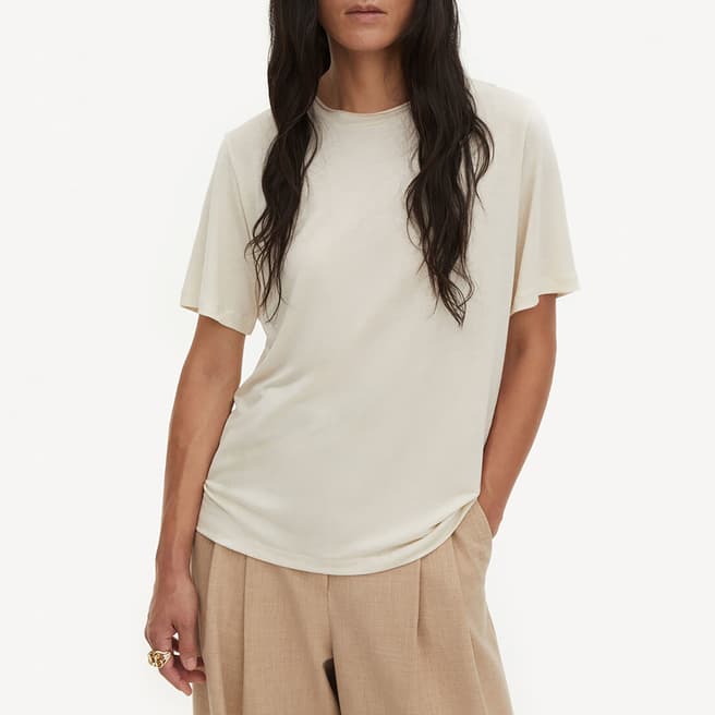 By Malene Birger Cream Aleah Short Sleeve Top