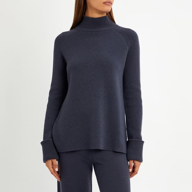 N°· Eleven Slate Cashmere Blend Funnel Neck Jumper