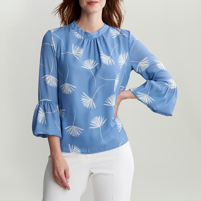 Gina Bacconi Blue Lylia Floral Blouse