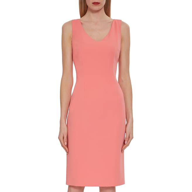 Gina Bacconi Coral Merna Crepe Shift Dress