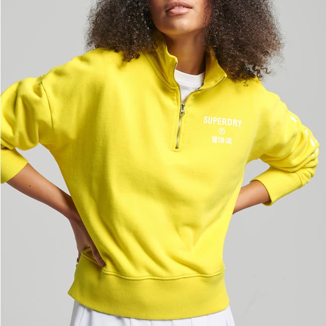 Superdry Yellow Core Sport Half-Zip Sweatshirt