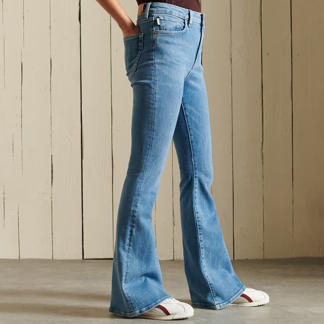 Superdry Indigo High Waisted Flare Jeans