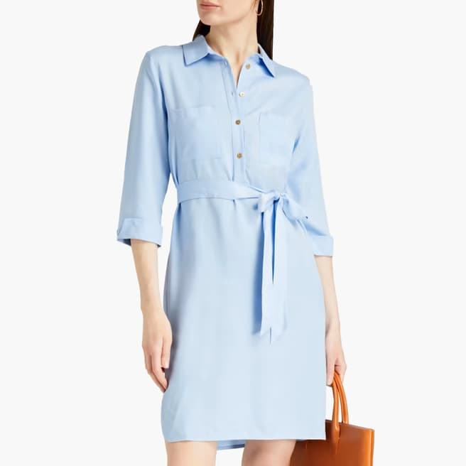 Heidi Klein Blue Tencel Shirt Dress