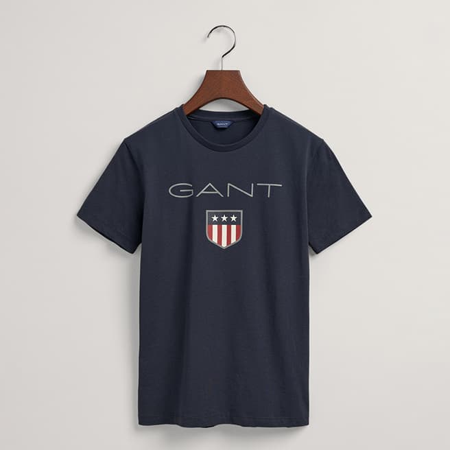 Gant Teen's Navy Printed Logo Cotton T-Shirt