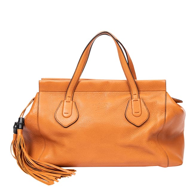 Vintage Gucci Orange Bamboo Tassel Shoulder Bag