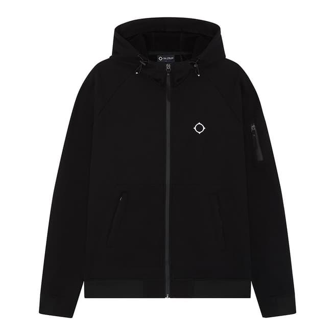 Ma Strum Black Tech Fleece Zipped Hoodie