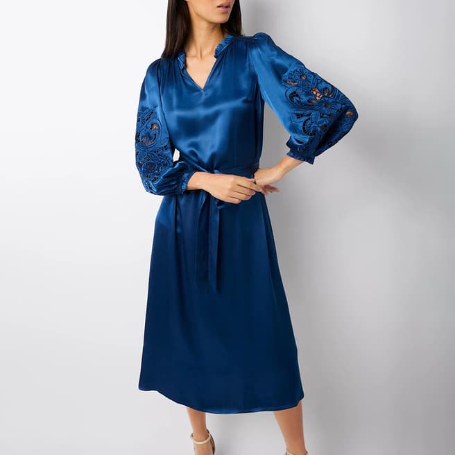 Wyse Blue Ciara Cutwork Dress