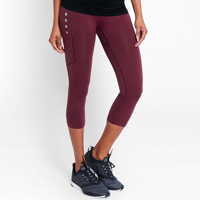 JoJo Maman Bebe Burgundy Active Support Cropped Leggings