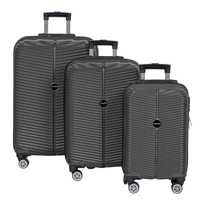 Polina Anthracite Set Of 3 Suitcases