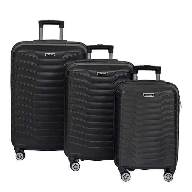 Polina Black Set Of 3 Suitcases