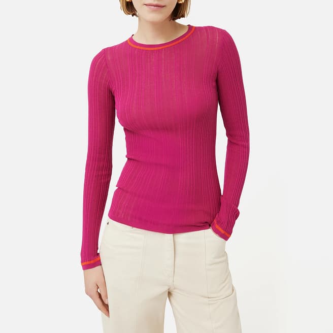 Jigsaw Pink Slim Fit Silk Blend Jumper