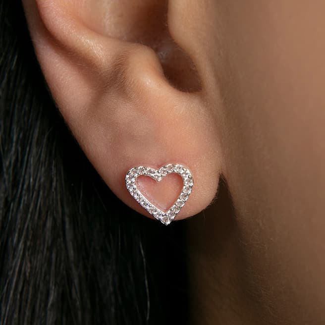 Elika Silver Heart Earrings