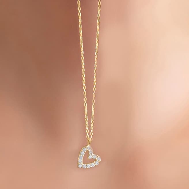 Elika Gold Heart Necklace