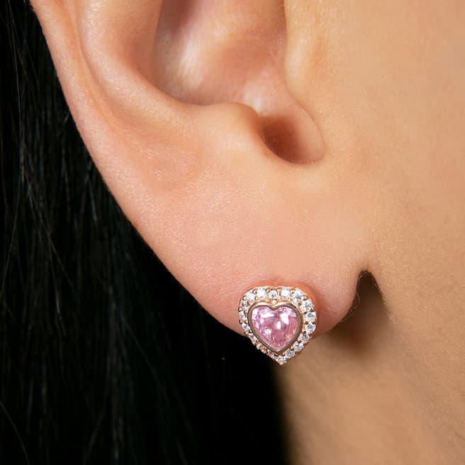 Elika Rose Gold Heart Earrings