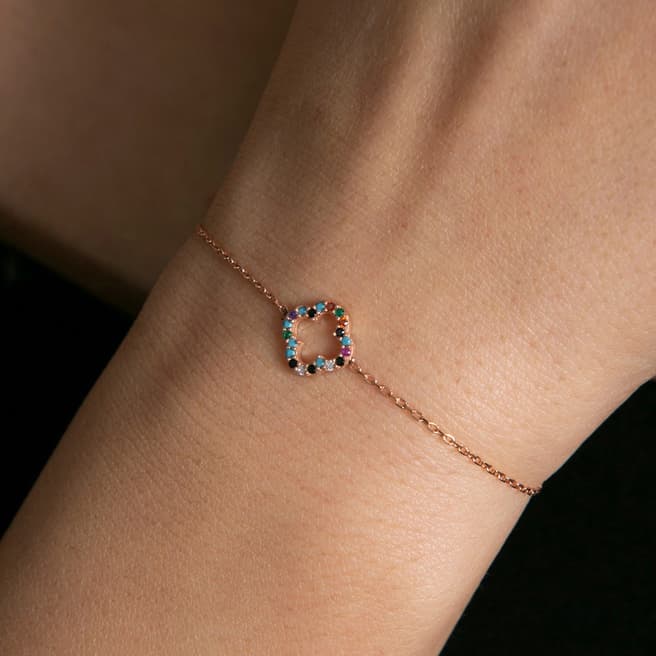 Elika Rose Gold & Multicolour Bracelet