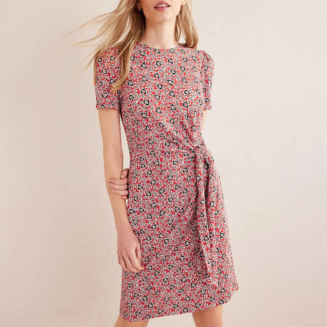 Boden Red Knot Front Jersey Dress