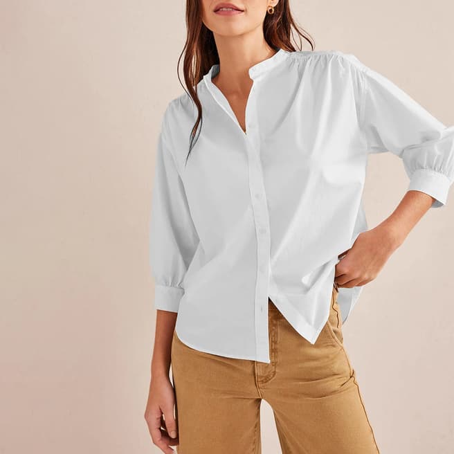 Boden White Relaxed Poplin Shirt