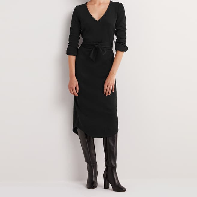 Boden Black Column Jersey Midi Dress