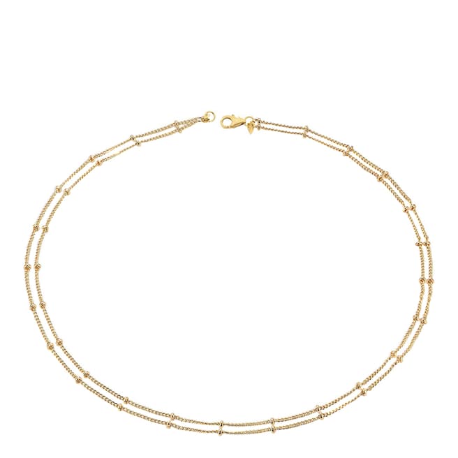 Chloe Collection by Liv Oliver 18K Gold Double Layer Station Necklace