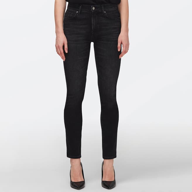 7 For All Mankind Black Roxanne Skinny Stretch Jeans