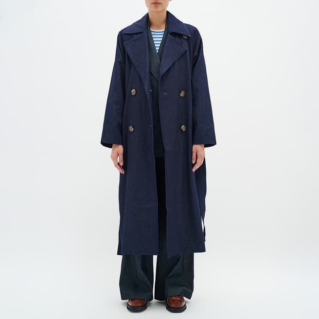 Inwear Navy Avani Cotton Trench Coat