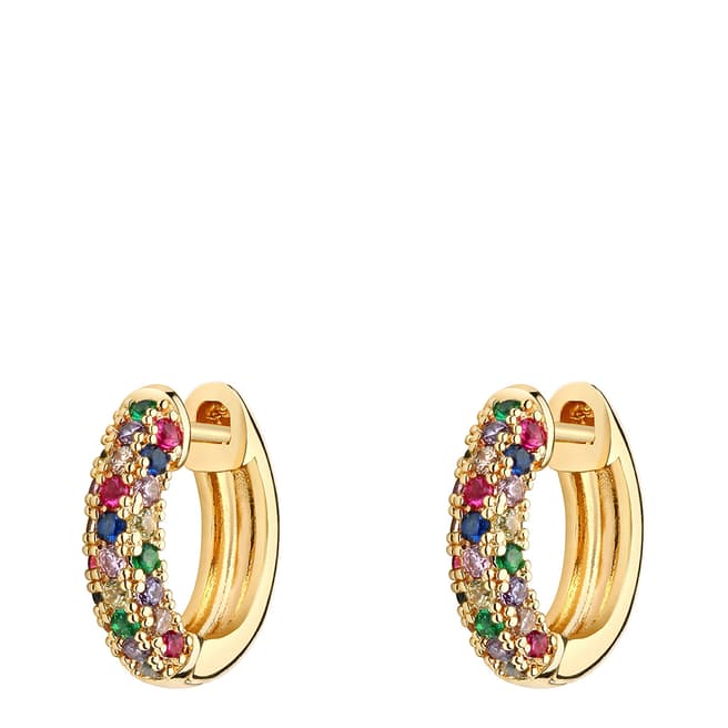 Liv Oliver 18K Gold Multi Color Huggie Earrings