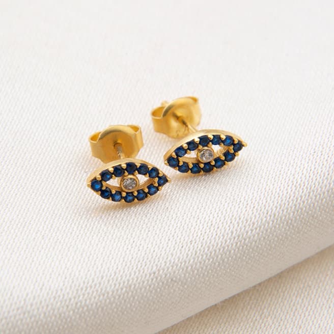 Elika Gold & Black Eye Earrings